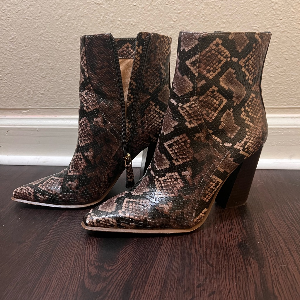 Jlo Snake Print High Heel Boots